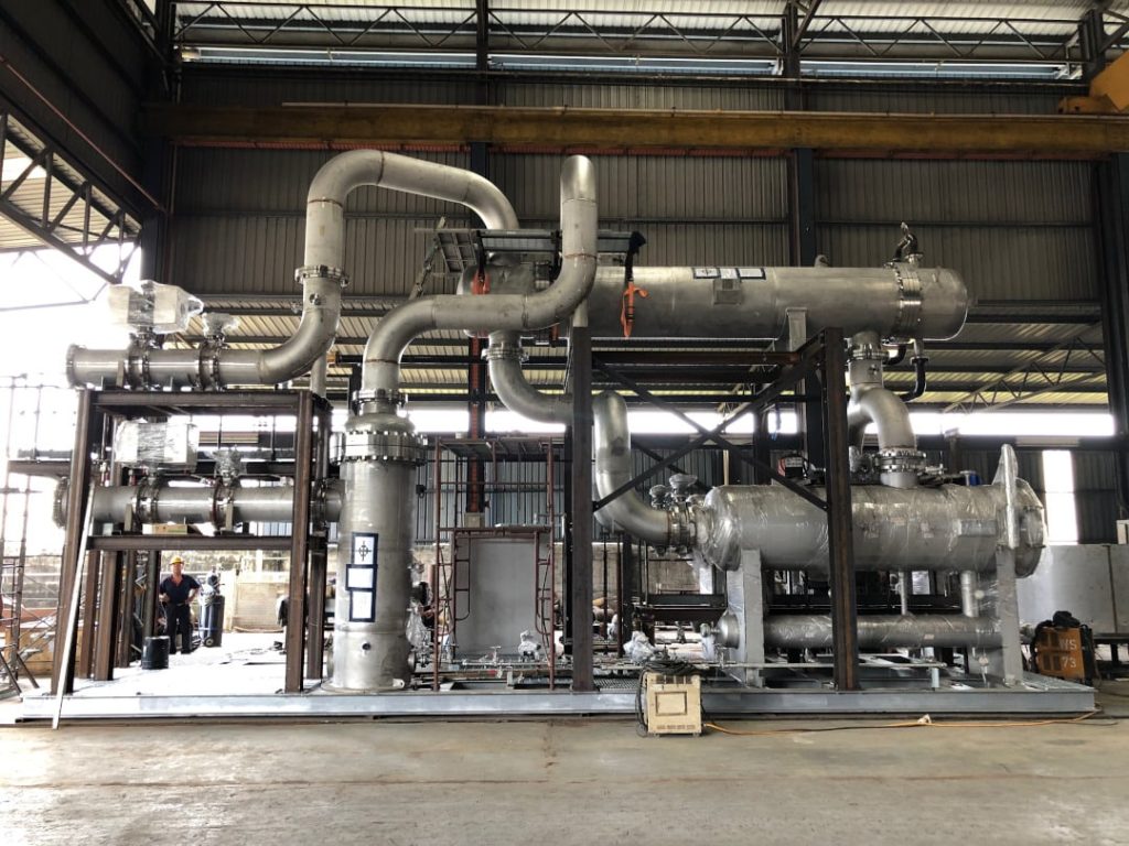 synchong hoe skid system and piping skid