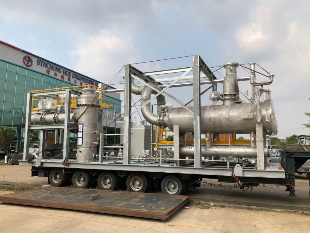 process piping skid and system on lorry