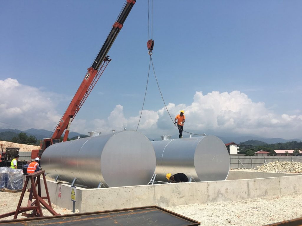 customization steel tank installation